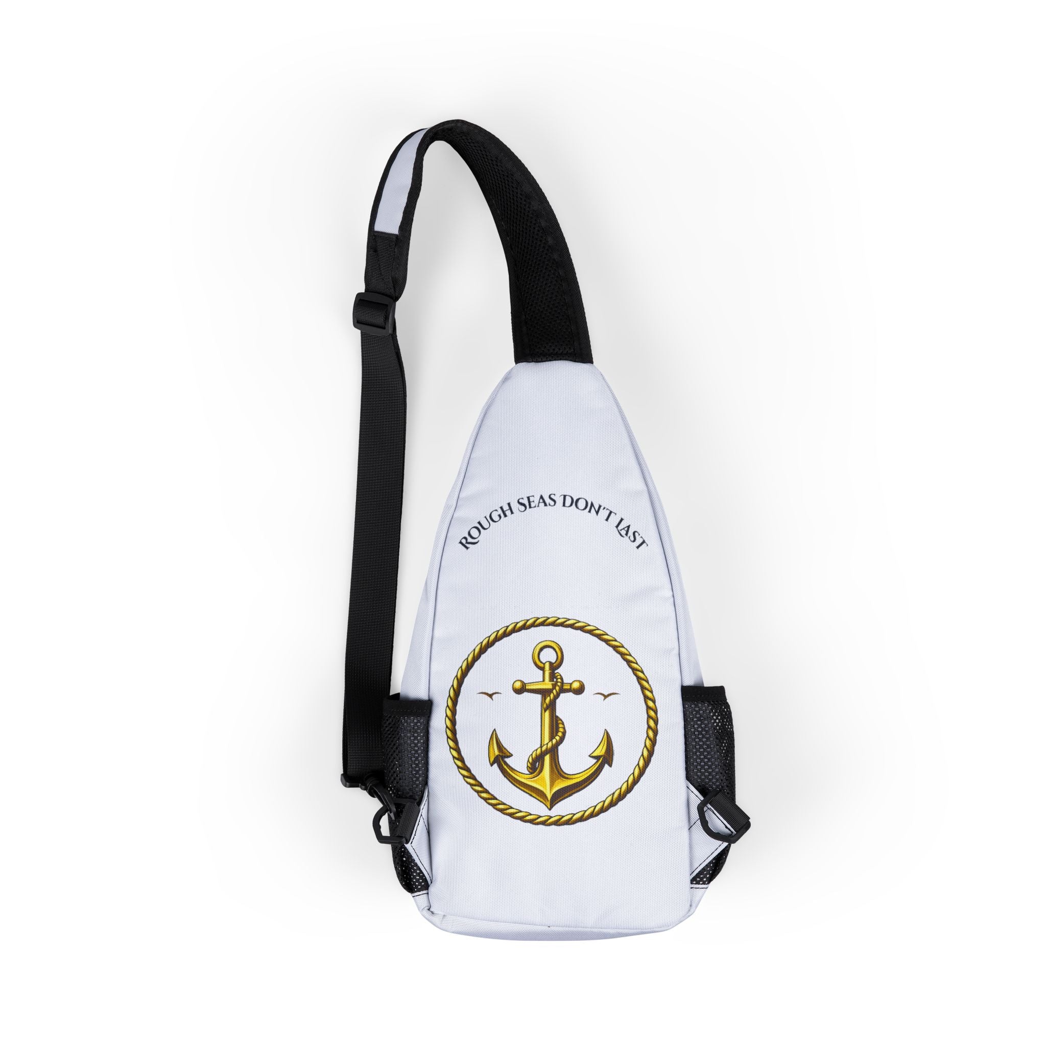 Anchor Watch Chest Bag — Nautical Sling Pack with Gold Anchor Design