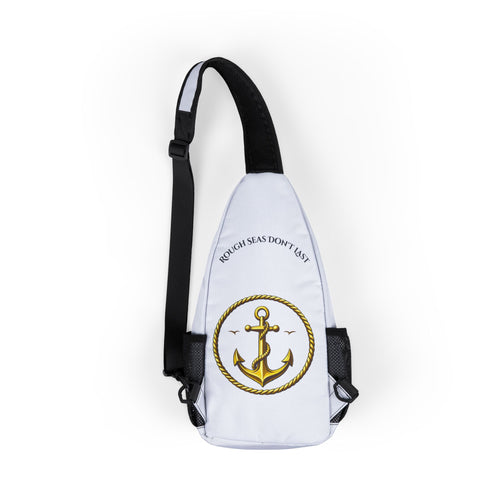 Anchor Watch Chest Bag — Nautical Sling Pack with Gold Anchor Design
