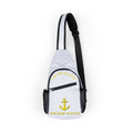 Anchor Watch Chest Bag — Nautical Sling Pack with Gold Anchor Design