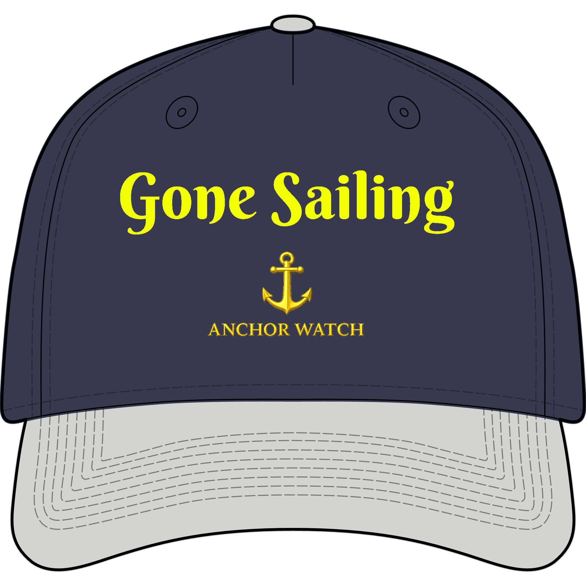 Gone Sailing Two-Tone Cap — Anchor Watch Nautical Baseball Hat