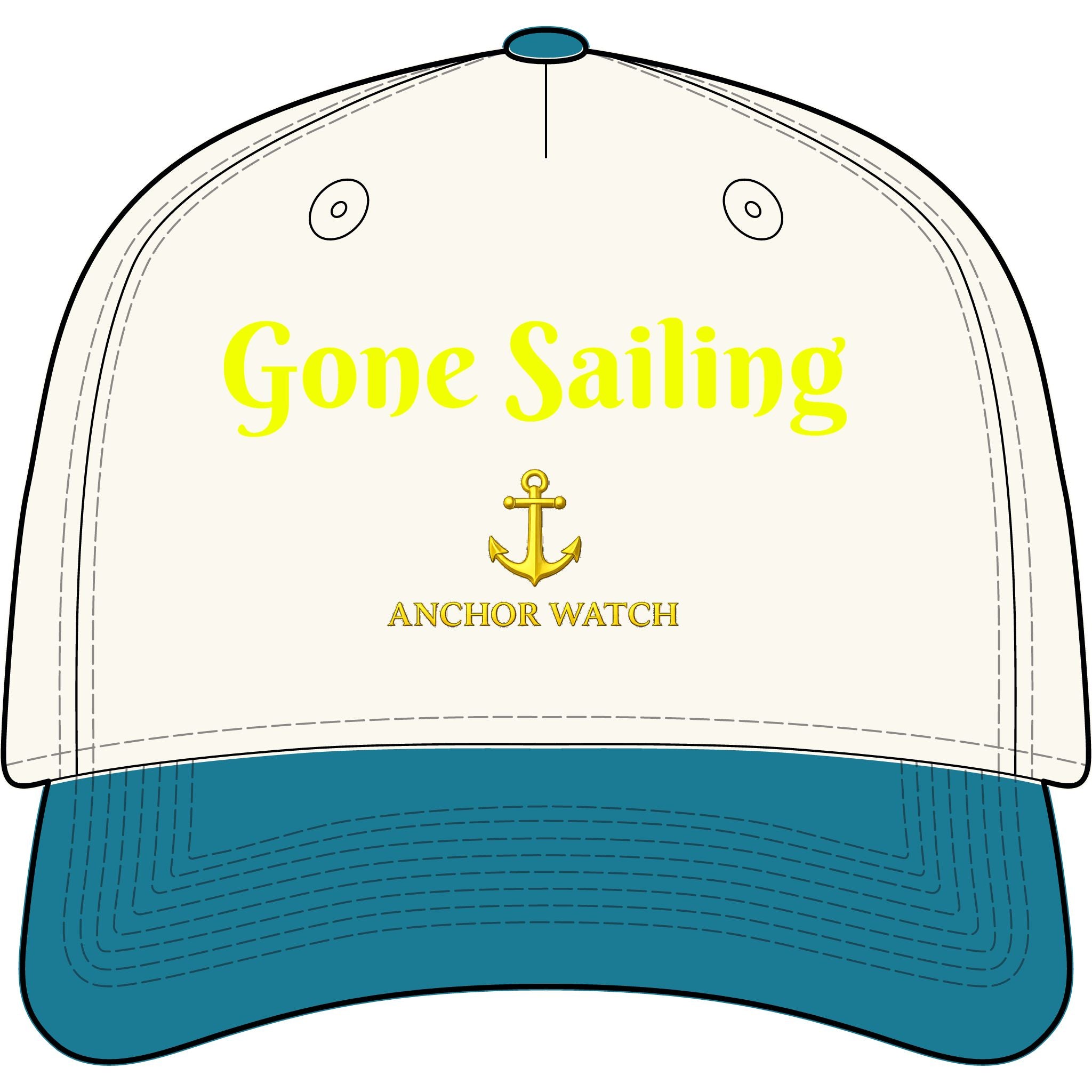 Gone Sailing Two-Tone Cap — Anchor Watch Nautical Baseball Hat