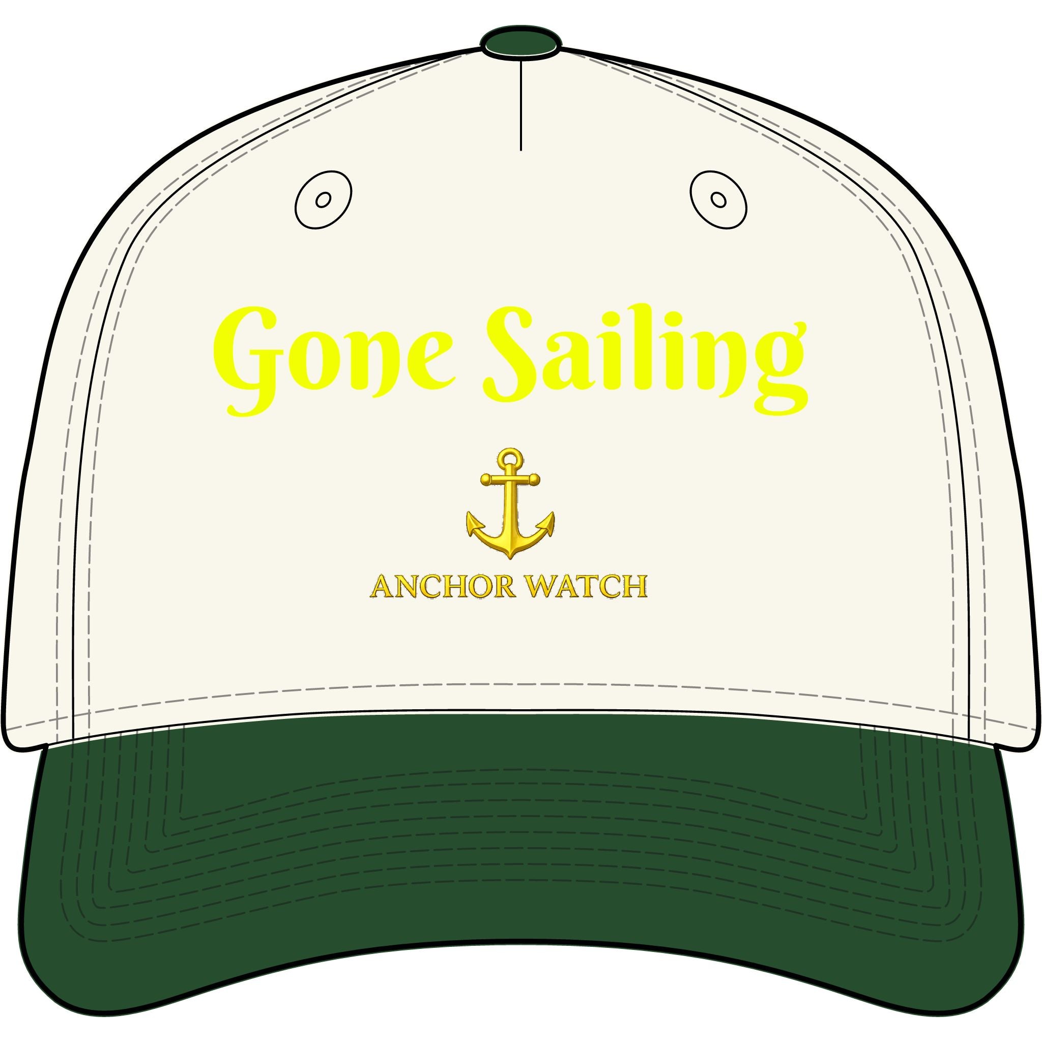 Gone Sailing Two-Tone Cap — Anchor Watch Nautical Baseball Hat