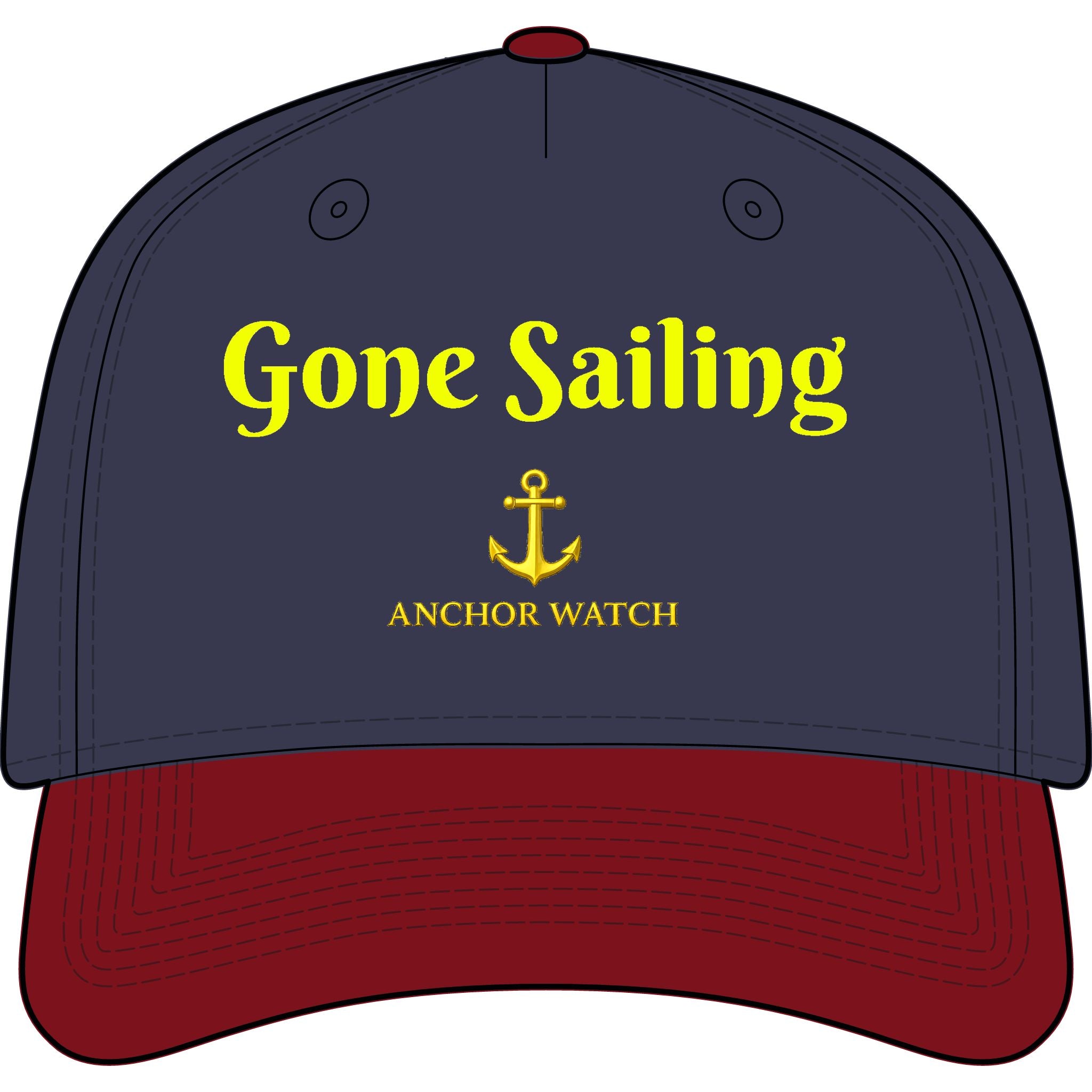 Gone Sailing Two-Tone Cap — Anchor Watch Nautical Baseball Hat