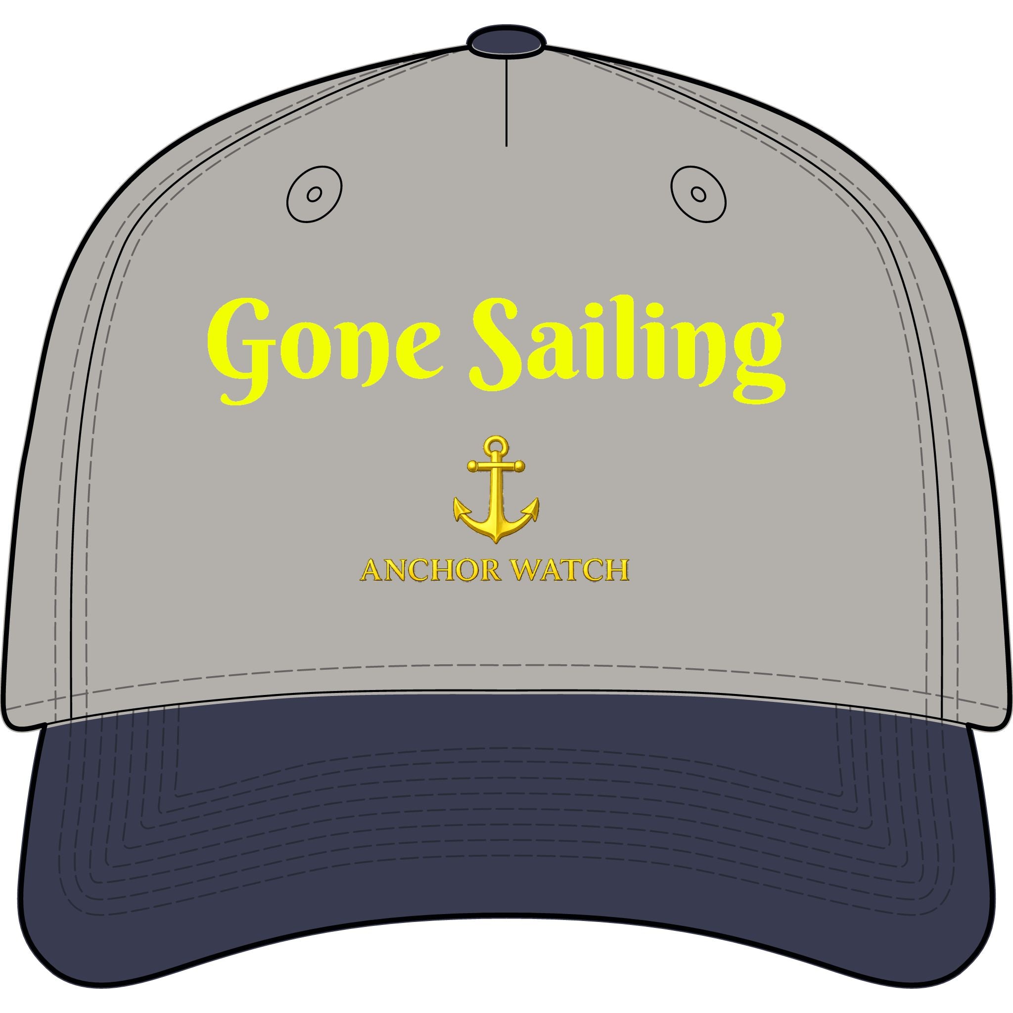 Gone Sailing Two-Tone Cap — Anchor Watch Nautical Baseball Hat