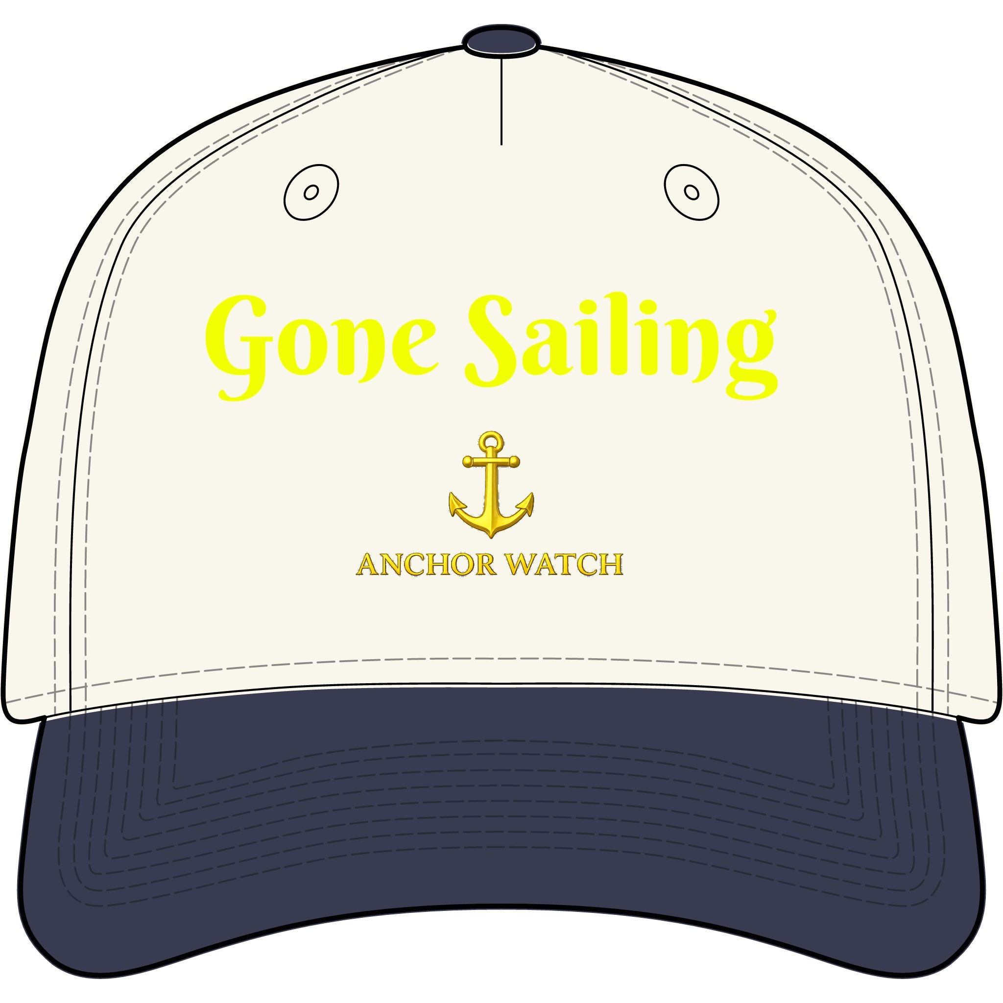 Gone Sailing Two-Tone Cap — Anchor Watch Nautical Baseball Hat