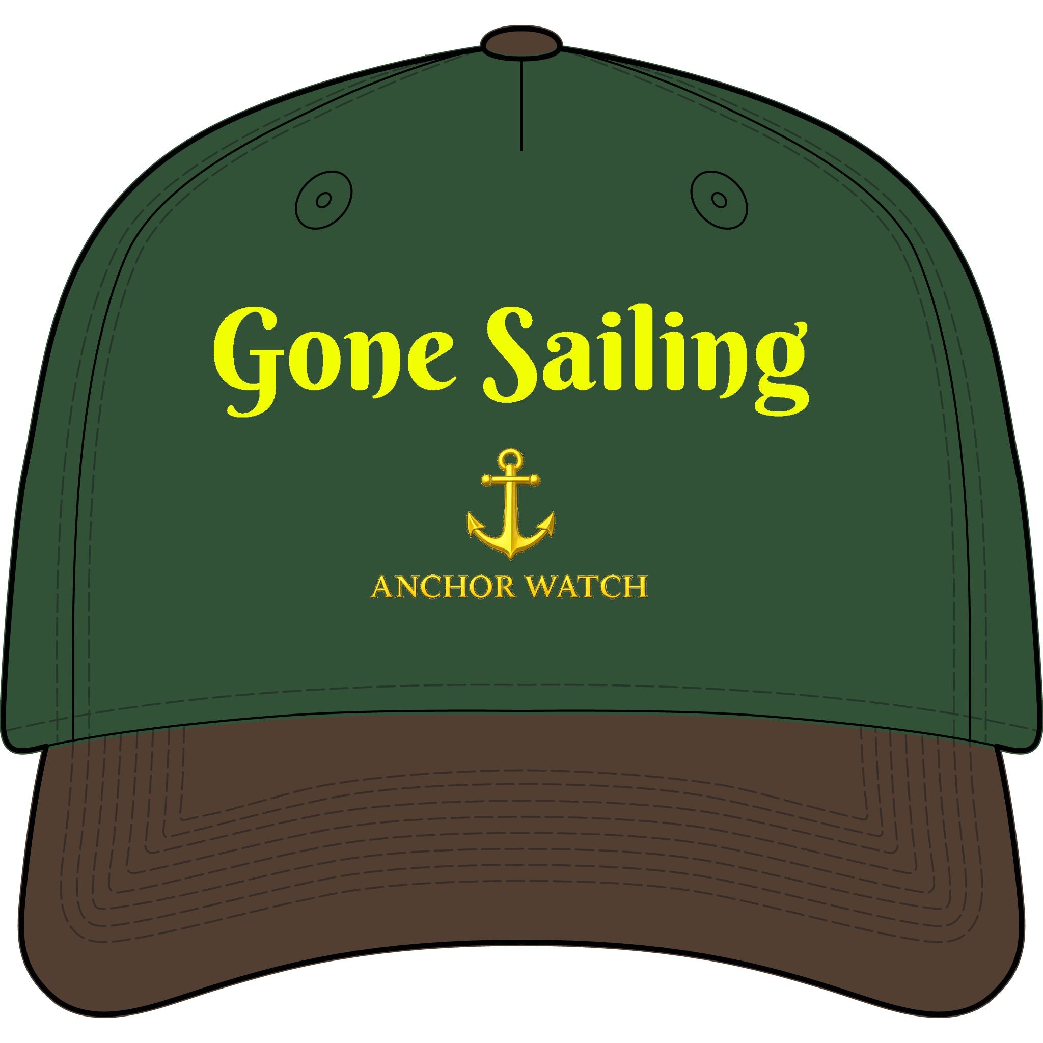 Gone Sailing Two-Tone Cap — Anchor Watch Nautical Baseball Hat