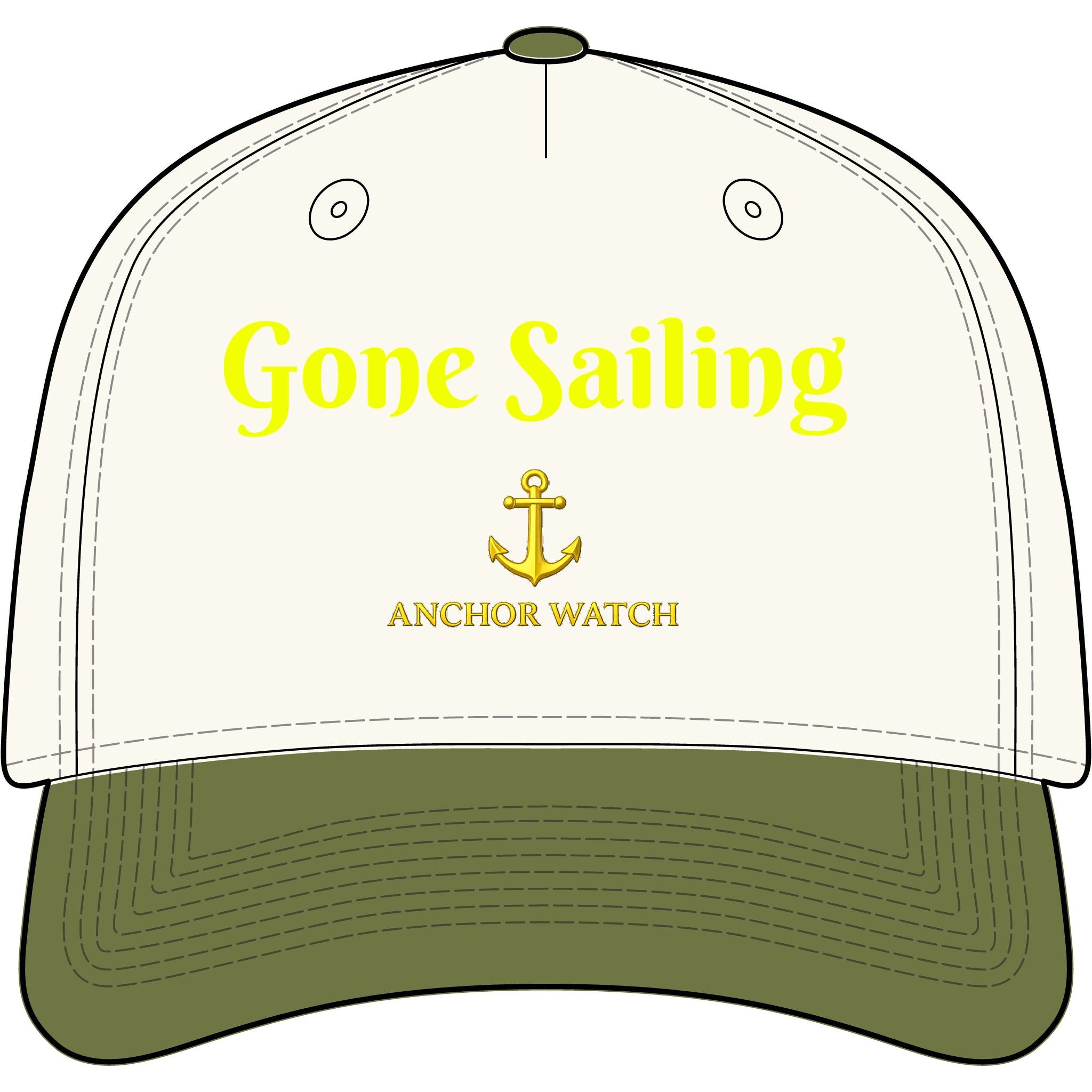 Gone Sailing Two-Tone Cap — Anchor Watch Nautical Baseball Hat