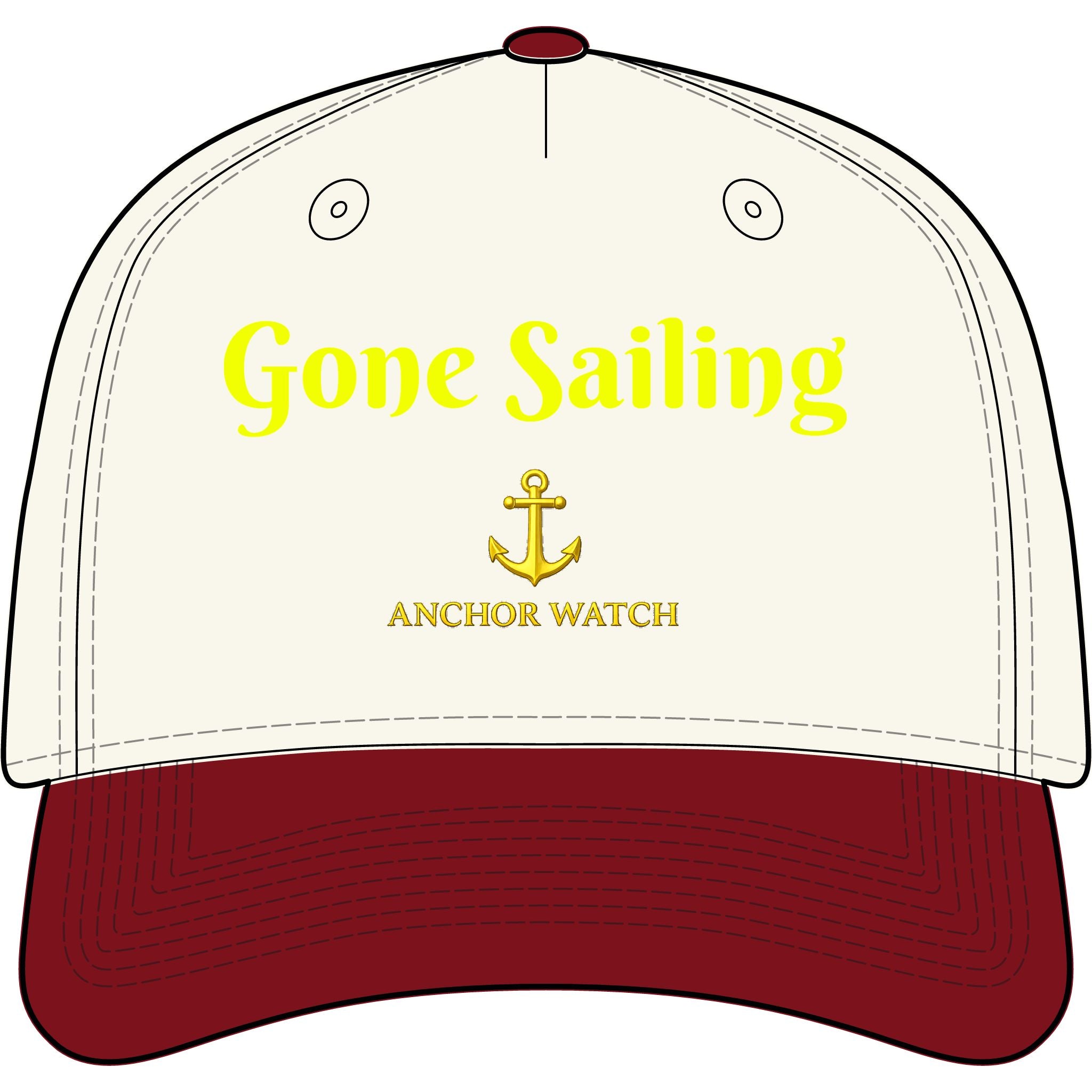 Gone Sailing Two-Tone Cap — Anchor Watch Nautical Baseball Hat