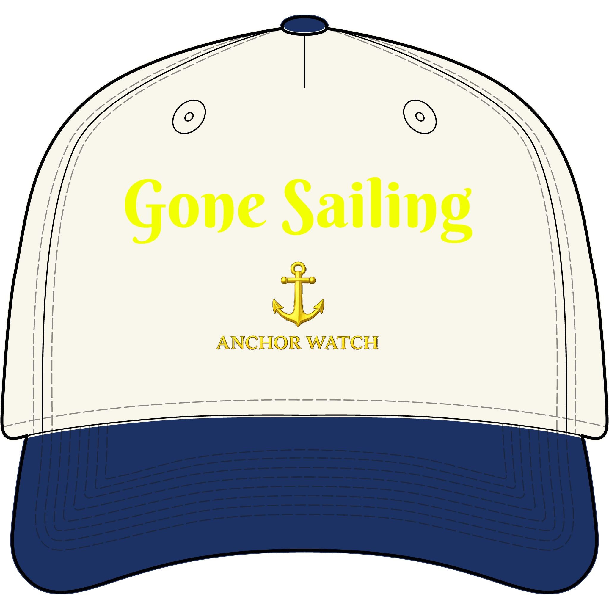 Gone Sailing Two-Tone Cap — Anchor Watch Nautical Baseball Hat