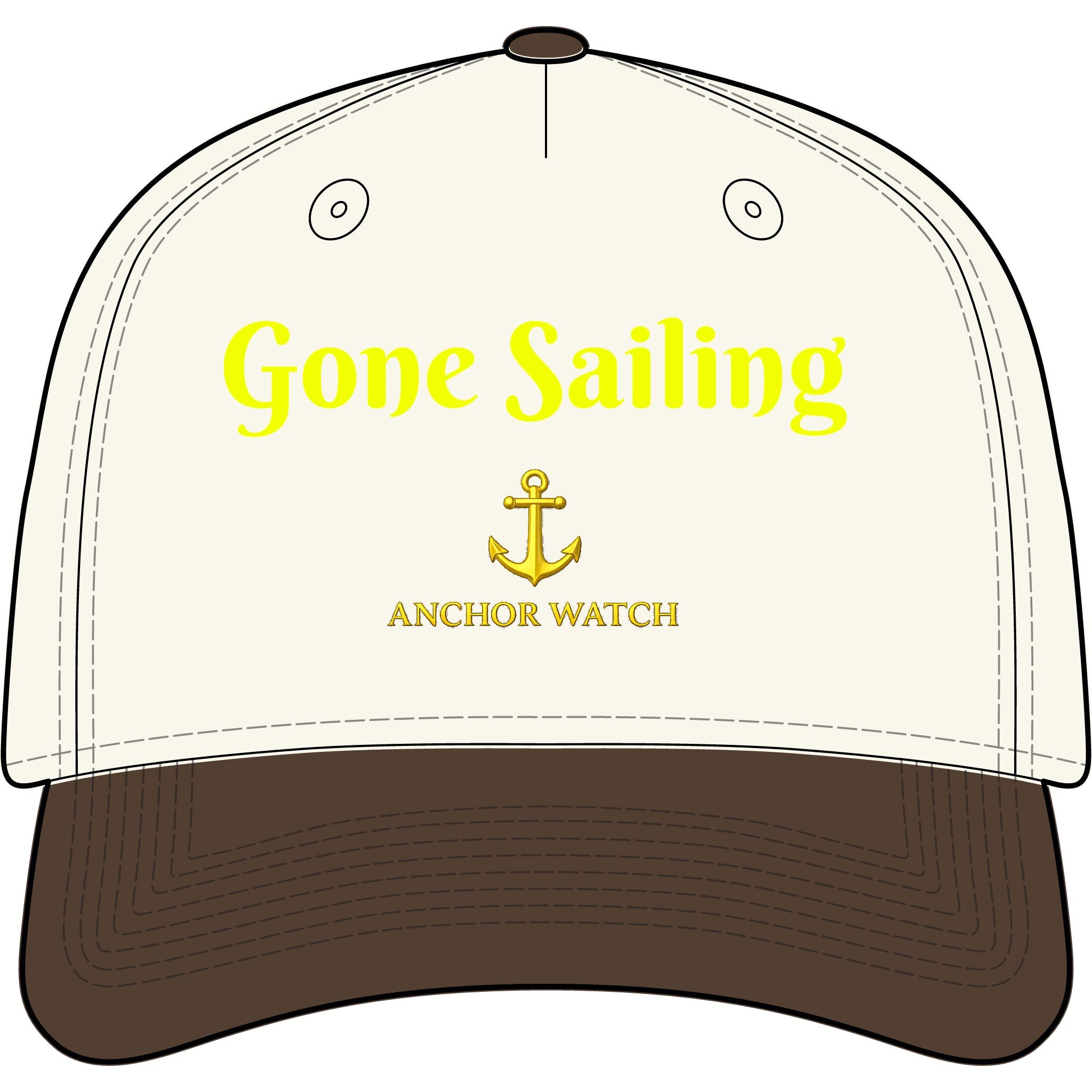 Gone Sailing Two-Tone Cap — Anchor Watch Nautical Baseball Hat