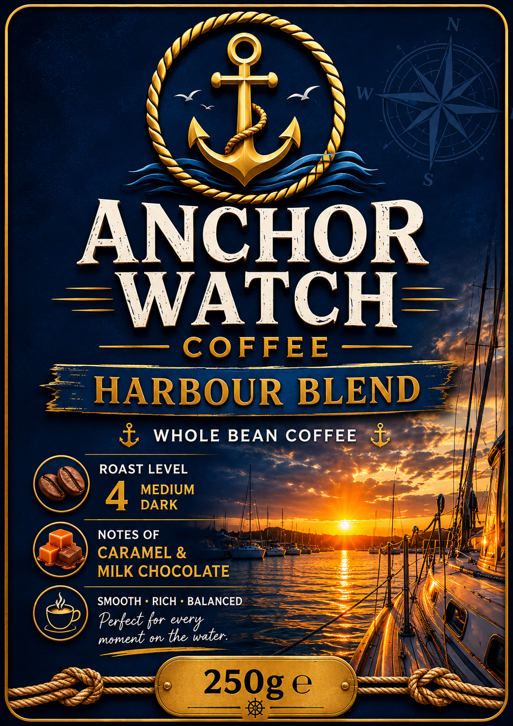 Harbour Blend-Whole Bean Coffee (250g)