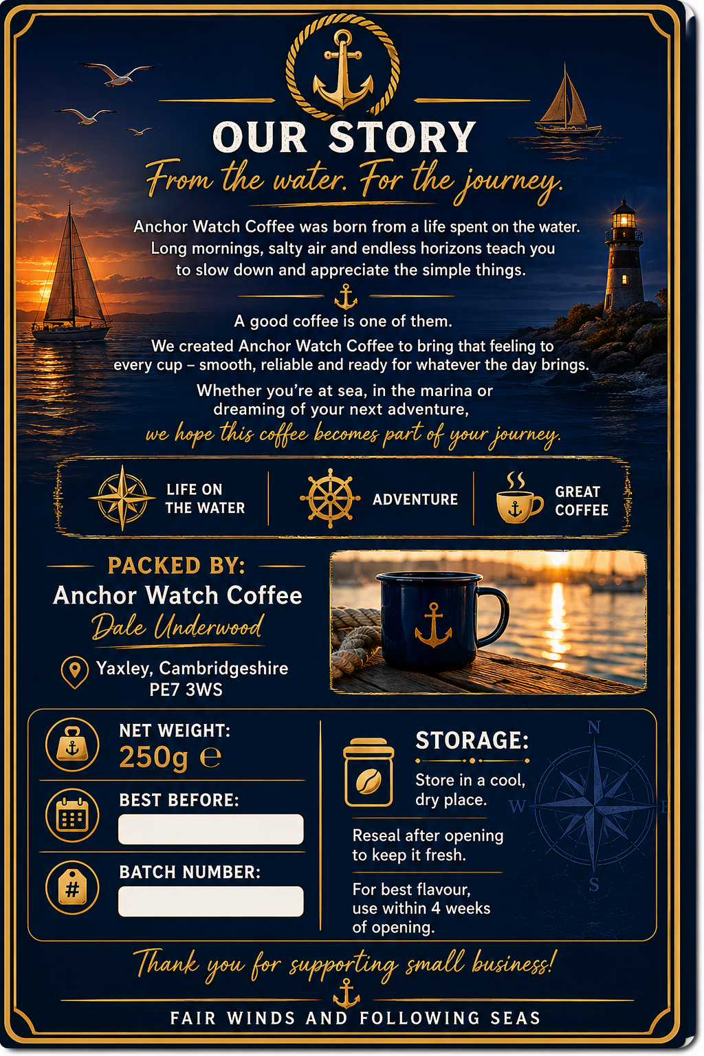 Harbour Blend-Whole Bean Coffee (250g)