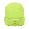 Anchor Watch Coffee Embroidered Beanie Hat – Nautical Anchor Winter Hat