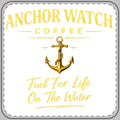 Anchor Watch Coffee Coaster — "Fuel For Life On The Water" Nautical Drink Coaster